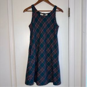 Vintage Y2K GAP Kids Plaid Dress Girls XL (11–12) Green Red Tartan Sleeveless